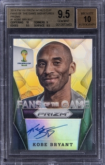2014 Panini Prizm World Cup "Fans Of The Game Signatures" #1 Kobe Bryant Signed Card (#18/25) - BGS GEM MINT 9.5/BGS 10
